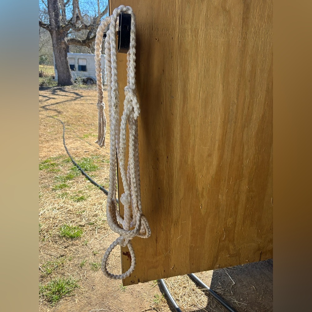 Braided Cotton Rope Halter - White - Picture 2 of 2